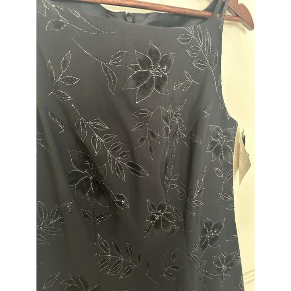 Vintage CDC Rampage Floral Glitter Sheath Dress Womens Size 6 Black Preppy NWT - Picture 2 of 10